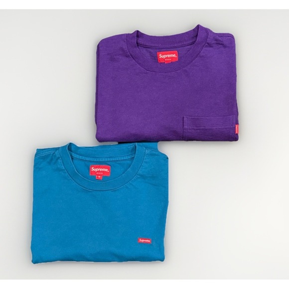 Supreme Other - 2 Supreme Small Box Logo Tee Shirts Teal Blue & Royal‎ Purple Men's Size M